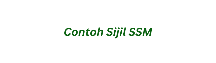 Contoh Sijil SSM